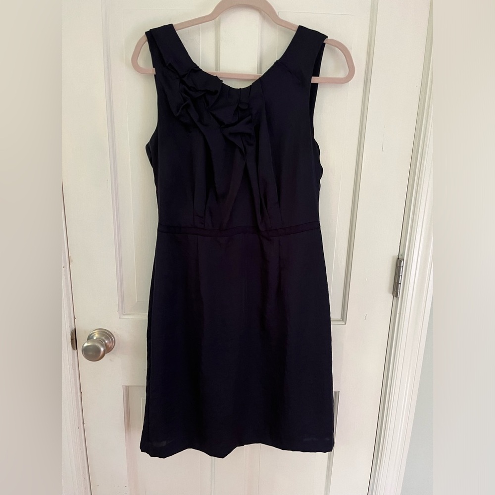 LOFT Navy Ruched Neck Cocktail Dress Size 6